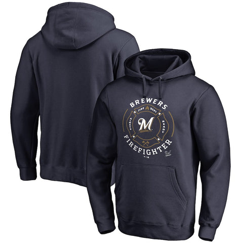 Milwaukee Brewers Firefighter Pullover Hoodie - Navy