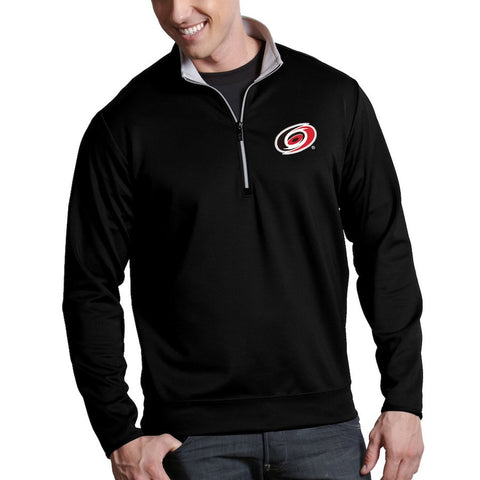 Carolina Hurricanes Antigua Leader 1/4-Zip Pullover Jacket - Black