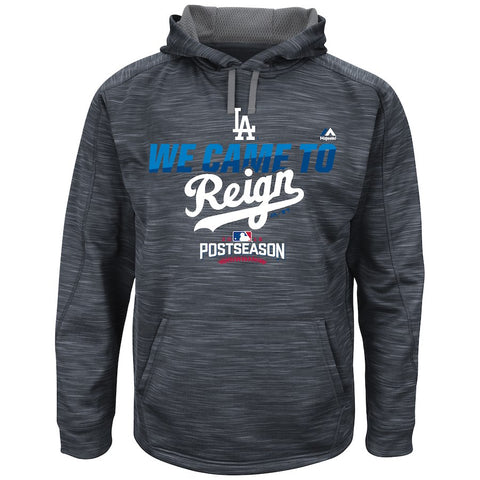 Los Angeles Dodgers Majestic 2016 Postseason Authentic Collection Came To Reign Streak Fleece Hoodie - Graphite