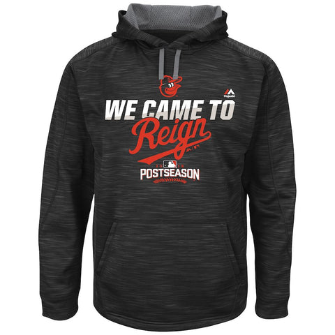 Baltimore Orioles Majestic 2016 Postseason Authentic Collection Came to Reign Streak Fleece Pullover Hoodie