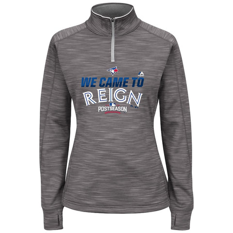 Toronto Blue Jays Women's 2016 Postseason Participant We Came to Reign 1/4-Zip Streak Fleece - Graphite