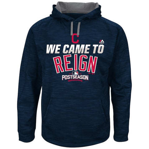 Cleveland Indians Majestic Big & Tall 2016 Postseason Authentic Collection We Came To Reign Streak Hoodie - Navy
