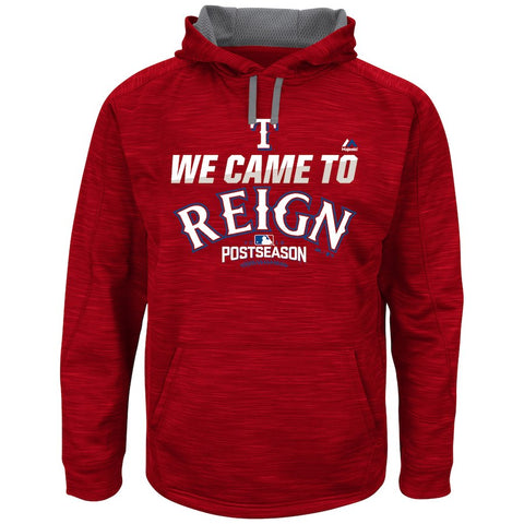 Texas Rangers Majestic 2016 Postseason We Came To Reign Streak Big & Tall Fleece Hoodie - Red
