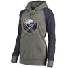 Buffalo Sabres   Women's Distressed Team Logo Raglan Pullover Hoodie - Gray/Navy