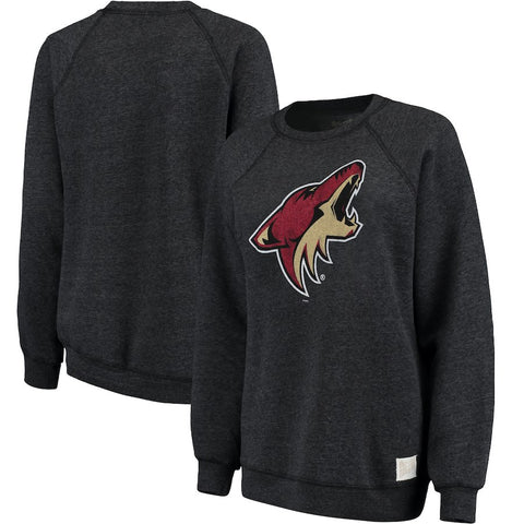 Arizona Coyotes Original Retro Brand Women's Vintage Tri-Blend Pullover Sweatshirt - Black