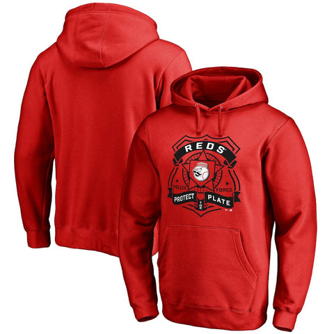 Cincinnati Reds Police Badge Pullover Hoodie - Red