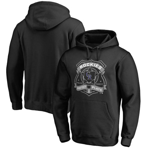 Colorado Rockies Police Badge Pullover Hoodie - Black