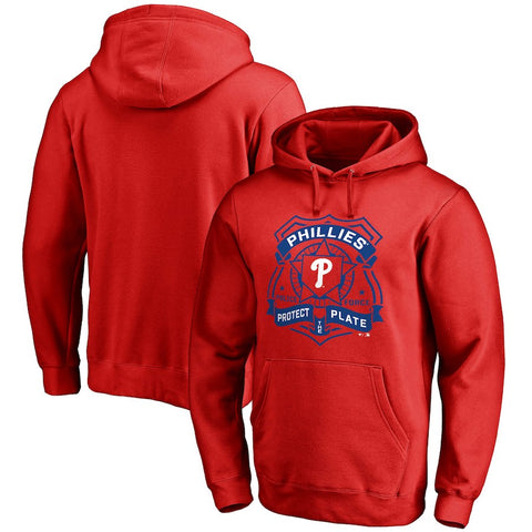 Philadelphia Phillies Police Badge Pullover Hoodie - Red