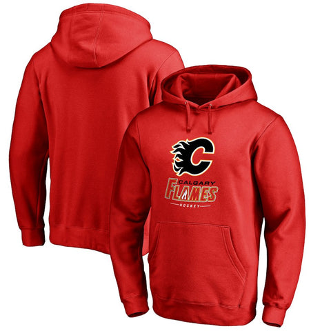 Calgary Flames Team Lockup Pullover Hoodie - Red