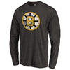 Boston Bruins Throwback Logo 1989-1990 Tri-Blend Long Sleeve T-Shirt - Black
