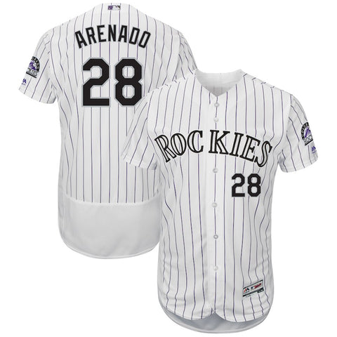 Nolan Arenado Colorado Rockies Majestic Home Authentic Collection Flex Base Player Jersey - White