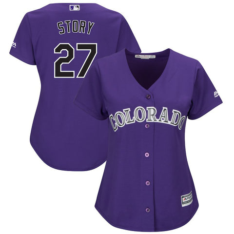 Trevor Story Colorado Rockies Majestic Women's Alternate Official Cool Base Player Replica Jersey