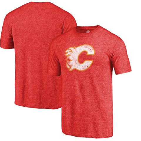 Calgary Flames Throwback Logo 1980-1981 Tri-Blend T-Shirt