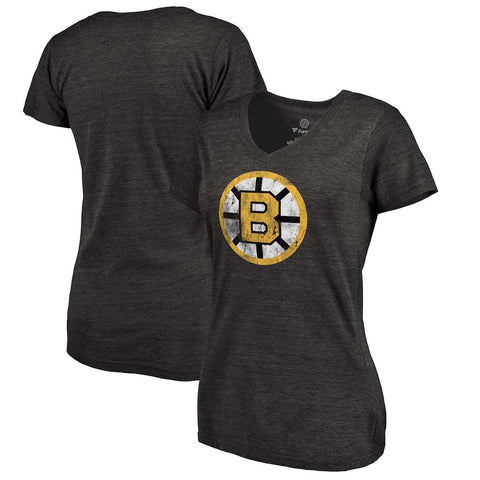Boston Bruins Women's Throwback Logo 1989-1990 Tri-Blend T-Shirt