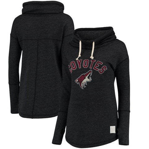 Arizona Coyotes Original Retro Brand Women's Funnel Neck Fleece Pullover Sweatshirt - Black