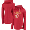 Calgary Flames Original Retro Brand Women's Funnel Neck Fleece Pullover Sweatshirt - Red