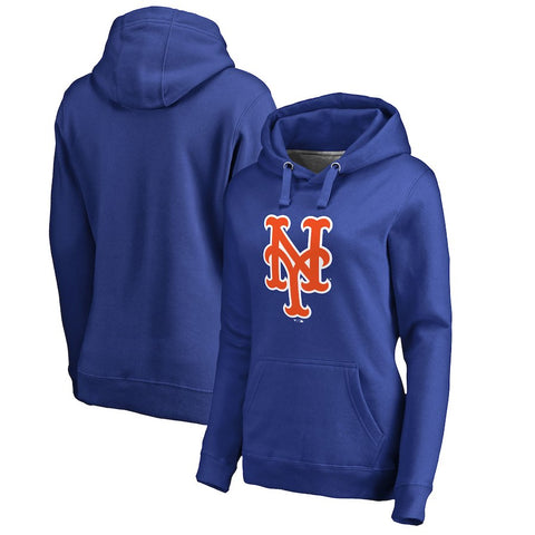New York Mets Women's Plus Sizes Primary Logo Pullover Hoodie - Royal