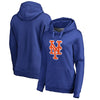 New York Mets Women's Plus Sizes Primary Logo Pullover Hoodie - Royal