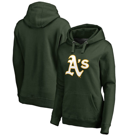 Oakland Athletics Women's Plus Sizes Primary Logo Pullover Hoodie - Green