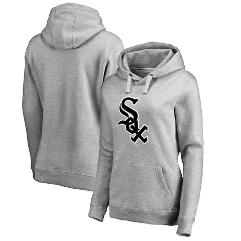 Chicago White Sox Women's Plus Sizes Primary Team Logo Pullover Hoodie - Ash