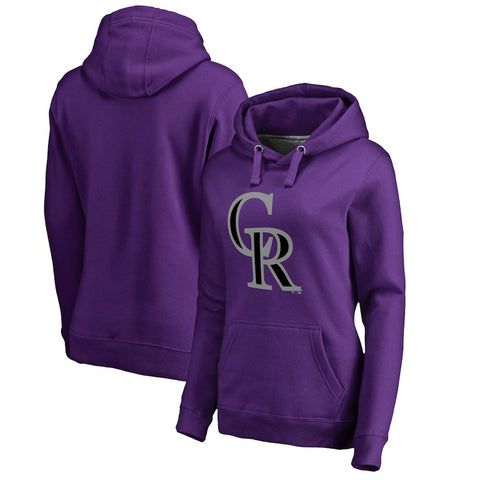 Colorado Rockies Women's Plus Sizes Primary Team Logo Pullover Hoodie - Purple