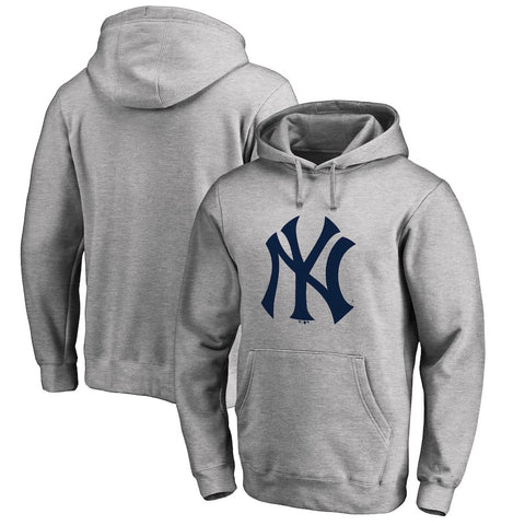 New York Yankees Big & Tall Primary Team Logo Pullover Hoodie - Ash