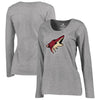 Arizona Coyotes Women's Plus Sizes Primary Logo Long Sleeve T-Shirt - Heathered Gray