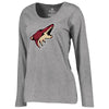 Arizona Coyotes Women's Plus Sizes Primary Logo Long Sleeve T-Shirt - Heathered Gray