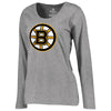 Boston Bruins Women's Plus Sizes Primary Logo Long Sleeve T-Shirt - Heathered Gray