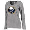 Buffalo Sabres Women's Plus Sizes Primary Logo Long Sleeve T-Shirt - Heathered Gray
