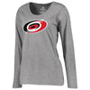 Carolina Hurricanes Women's Plus Sizes Primary Logo Long Sleeve T-Shirt - Heathered Gray