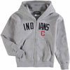 Cleveland Indians Soft as a Grape Youth Team Cap Full-Zip Sweatshirt - Heathered Gray