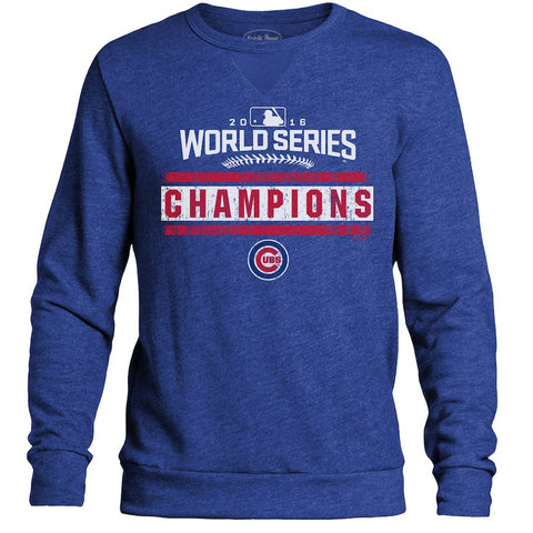 Chicago Cubs Majestic Threads 2016 World Series Champions Tri-Blend Crew Sweatshirt - Royal