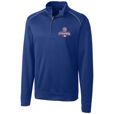 Chicago Cubs Cutter & Buck 2016 World Series Champions Ridge WeatherTec Half-Zip Jacket - Royal