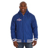 Chicago Cubs JH Design 2016 World Series Champions Two-Tone Reversible Fleece Hooded Jacket - Gray/Royal