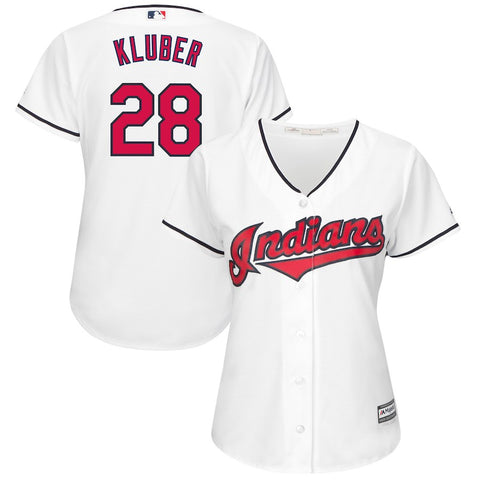 Corey Kluber Cleveland Indians Majestic Women's Home Cool Base Jersey - White