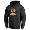 Chicago Blackhawks Big & Tall Team Lockup Pullover Hoodie - Black