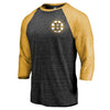 Boston Bruins   Refresh Shift 3/4-Sleeve Raglan T-Shirt - Black/Gold