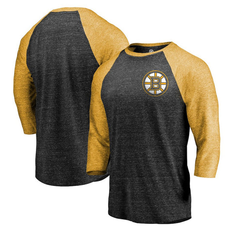 Boston Bruins   Refresh Shift 3/4-Sleeve Raglan T-Shirt - Black/Gold
