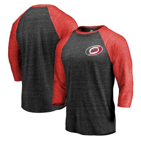 Carolina Hurricanes   Refresh Shift 3/4-Sleeve Raglan T-Shirt - Black/Red
