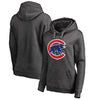 Chicago Cubs Women's Primary Logo Pullover Hoodie - Charcoal