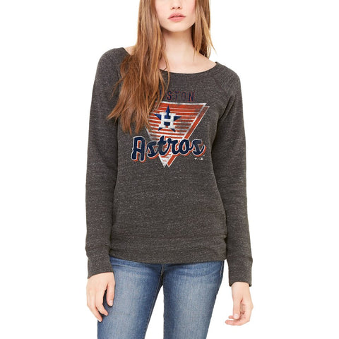 Houston Astros Let Loose by RNL Women's Eighty Something Wide Neck Sweatshirt - Charcoal