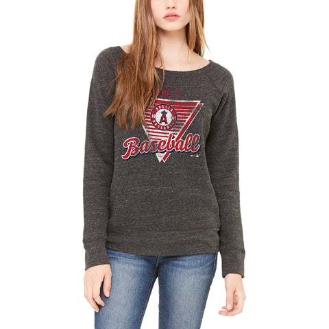 Los Angeles Angels Let Loose by RNL Women's Eighty Something Wide Neck Sweatshirt - Charcoal