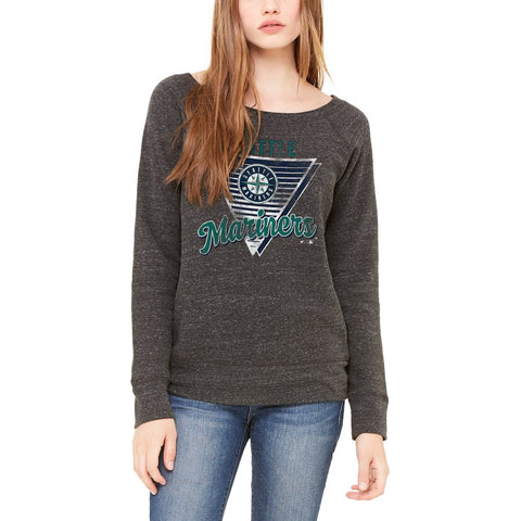 Seattle Mariners Let Loose by RNL Women's Eighty Something Wide Neck Sweatshirt - Charcoal