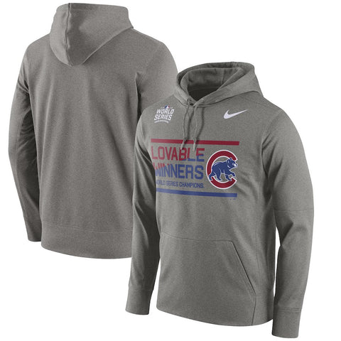 Chicago Cubs 2016 World Series Champions Celebration Local Performance Pullover Hoodie - Heathered Gray