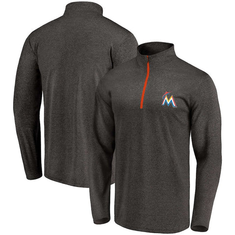 Miami Marlins   Overtime Buzzer Quarter-Zip Pullover Jacket - Black