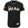 Miami Marlins Majestic Alternate 2017 Authentic Flex Base Jersey with All-Star Game Patch - Black