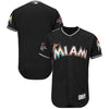 Miami Marlins Majestic Alternate 2017 Authentic Flex Base Jersey with All-Star Game Patch - Black