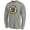 Boston Bruins   Primary Logo Tri-Blend Long Sleeve T-Shirt - Heathered Gray