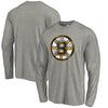 Boston Bruins   Primary Logo Tri-Blend Long Sleeve T-Shirt - Heathered Gray